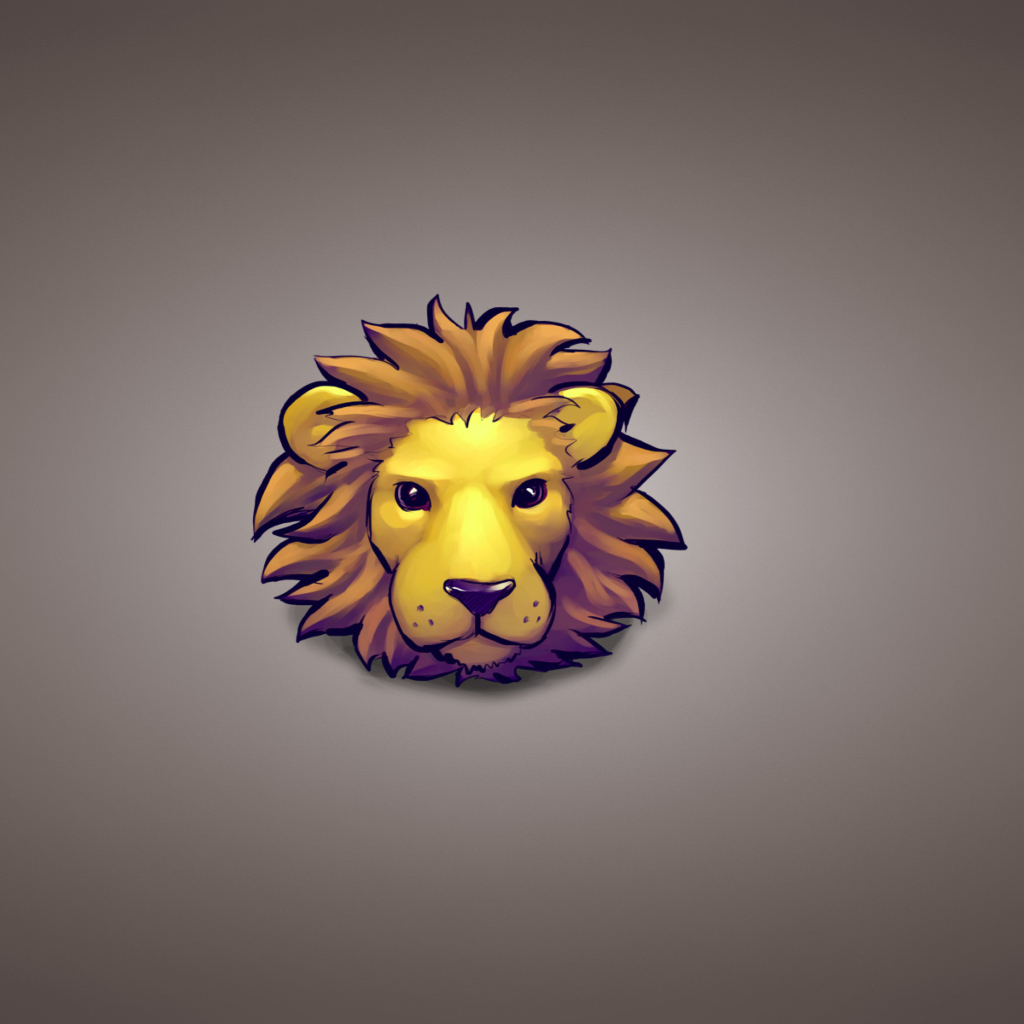 Das Lion Muzzle Illustration Wallpaper 1024x1024