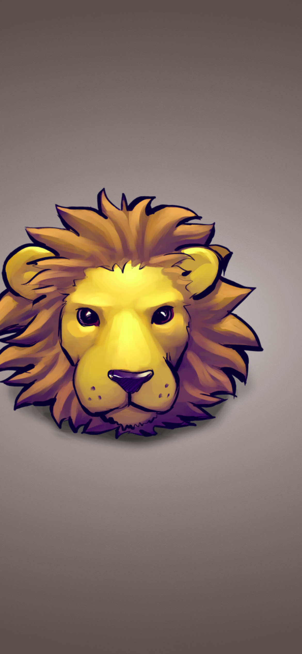 Sfondi Lion Muzzle Illustration 1170x2532