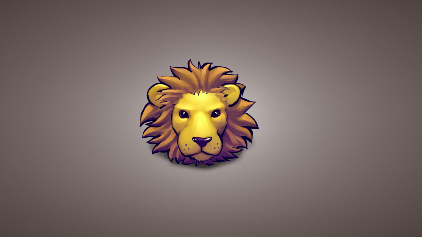 Lion Muzzle Illustration wallpaper 1366x768