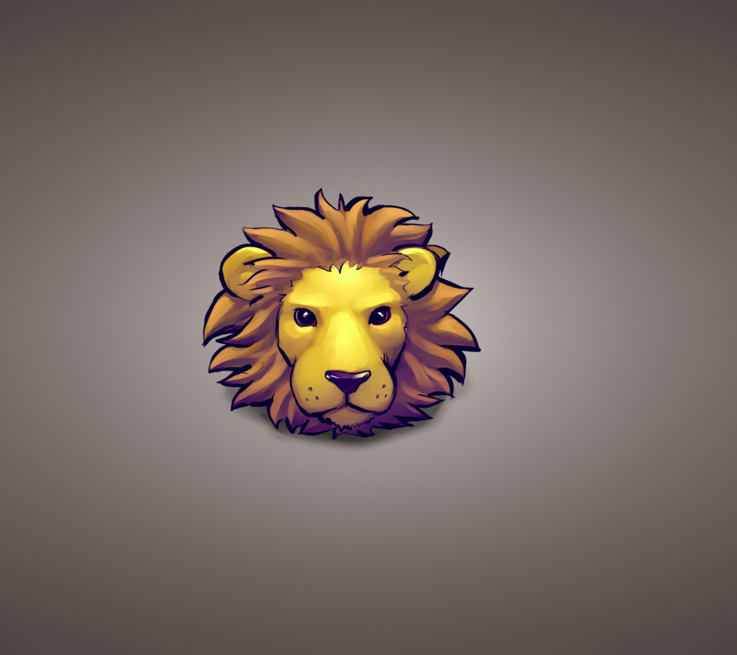 Das Lion Muzzle Illustration Wallpaper 1440x1280