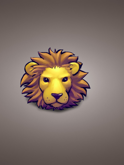 Обои Lion Muzzle Illustration 480x640