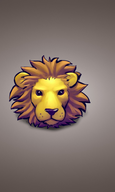 Das Lion Muzzle Illustration Wallpaper 480x800