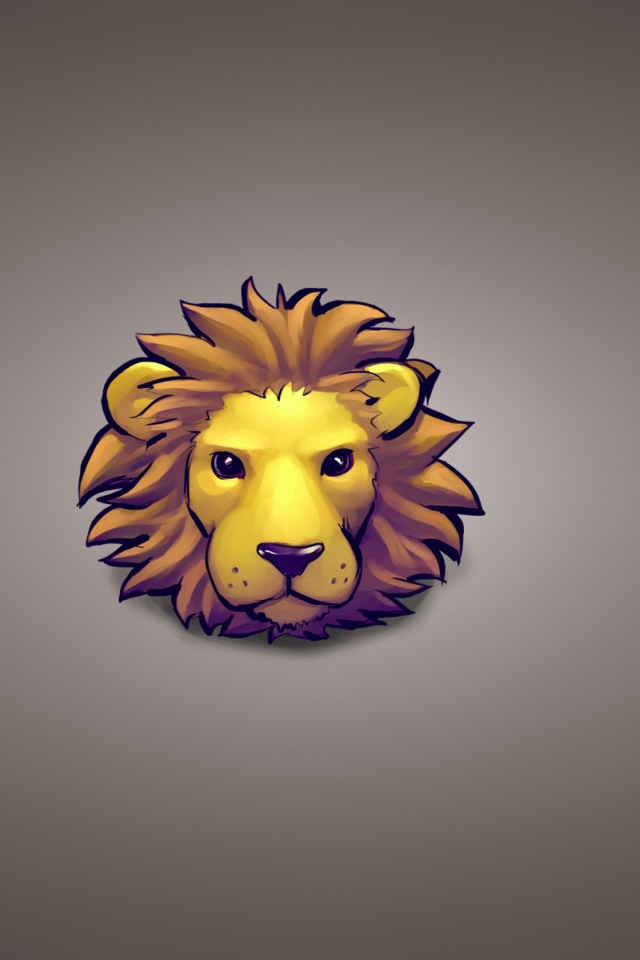 Das Lion Muzzle Illustration Wallpaper 640x960