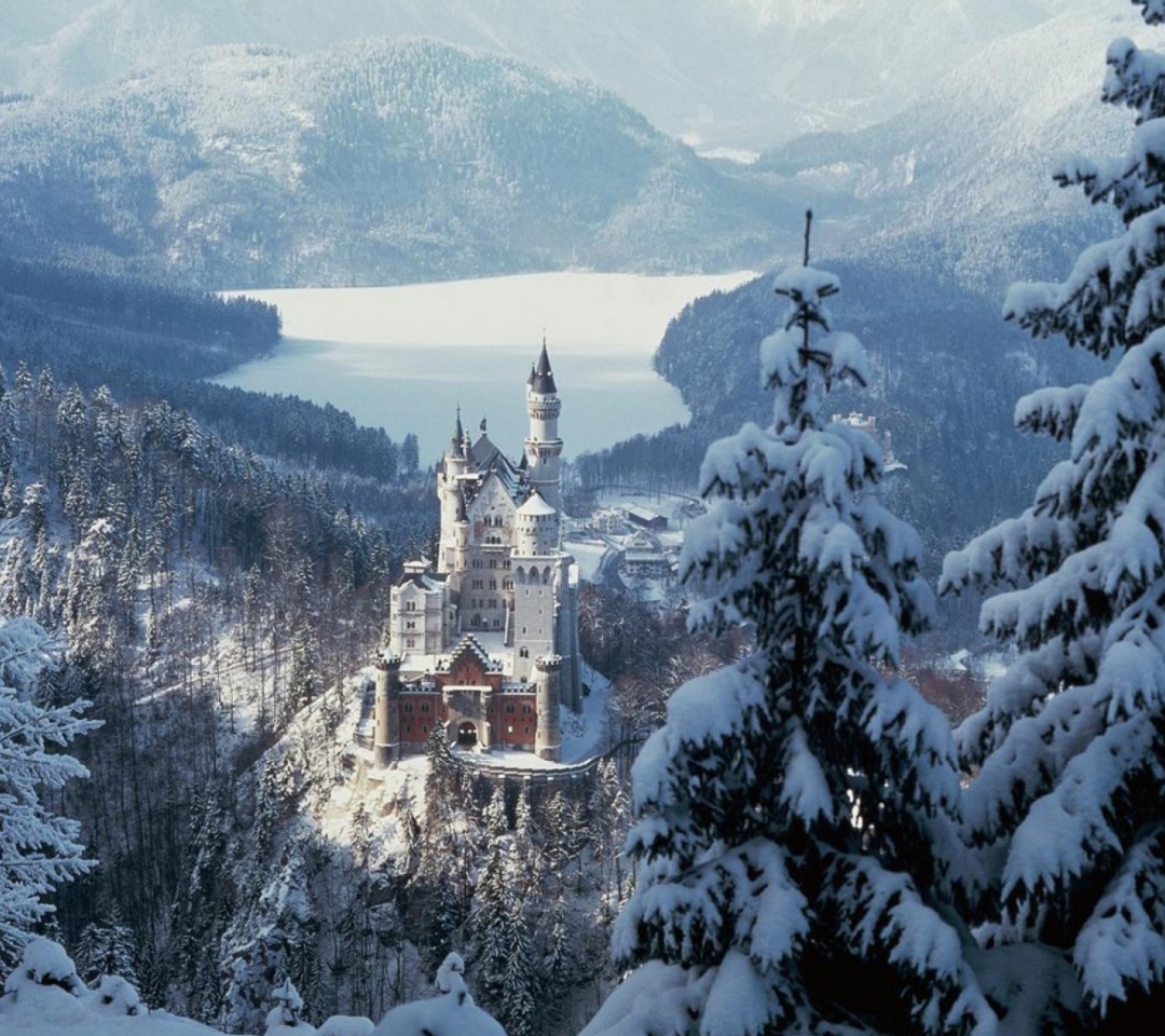 Обои Neuschwanstein Castle in Bavaria Germany 1080x960