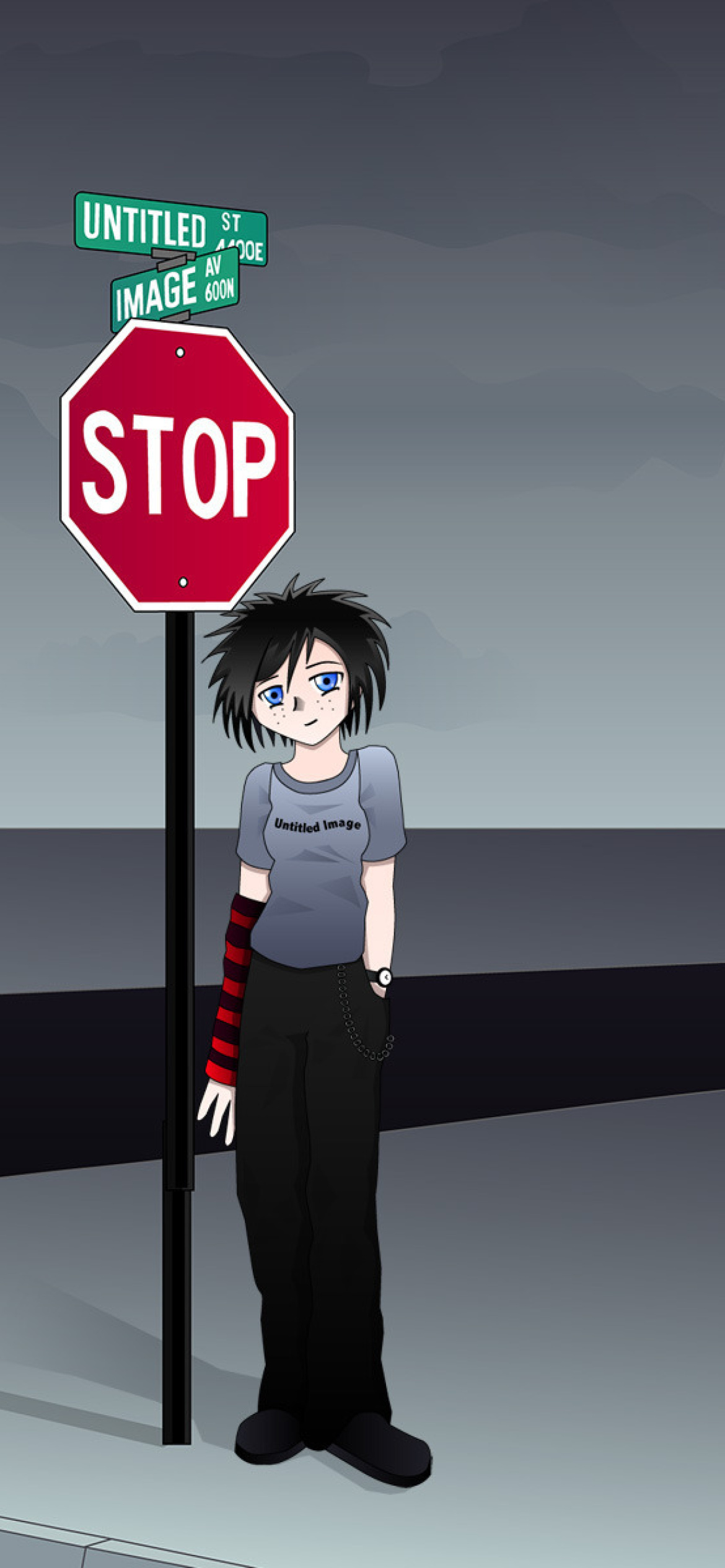 Stop Sign and Crossroad wallpaper 1170x2532