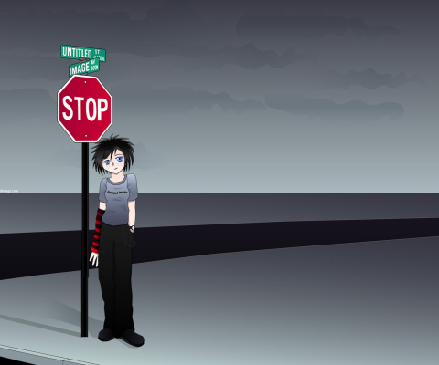 Stop Sign and Crossroad wallpaper 480x400
