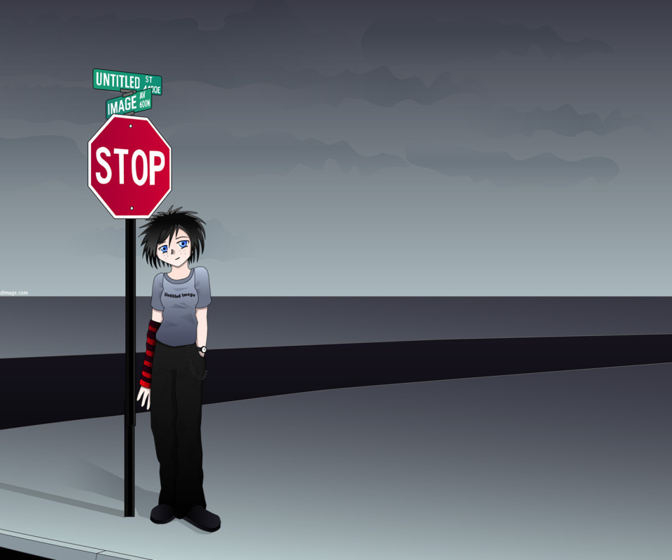 Das Stop Sign and Crossroad Wallpaper 960x800
