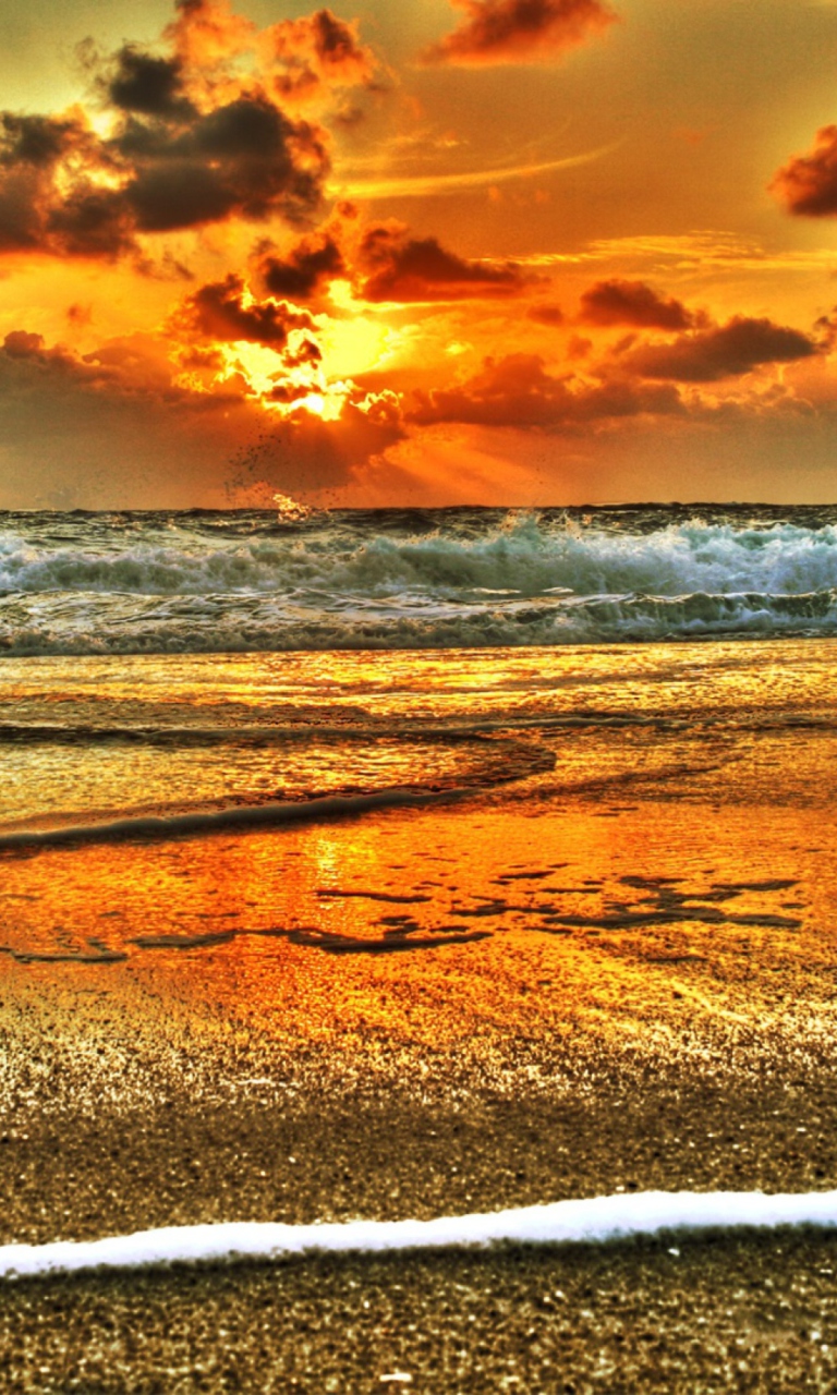 Обои Beach Hdr 768x1280