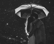 Обои Black And White Rain Hug 176x144