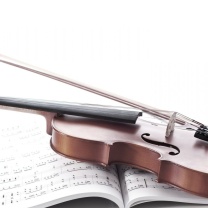 Fondo de pantalla Violin and sheet music 208x208