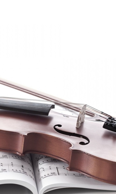 Violin and sheet music wallpaper 480x800