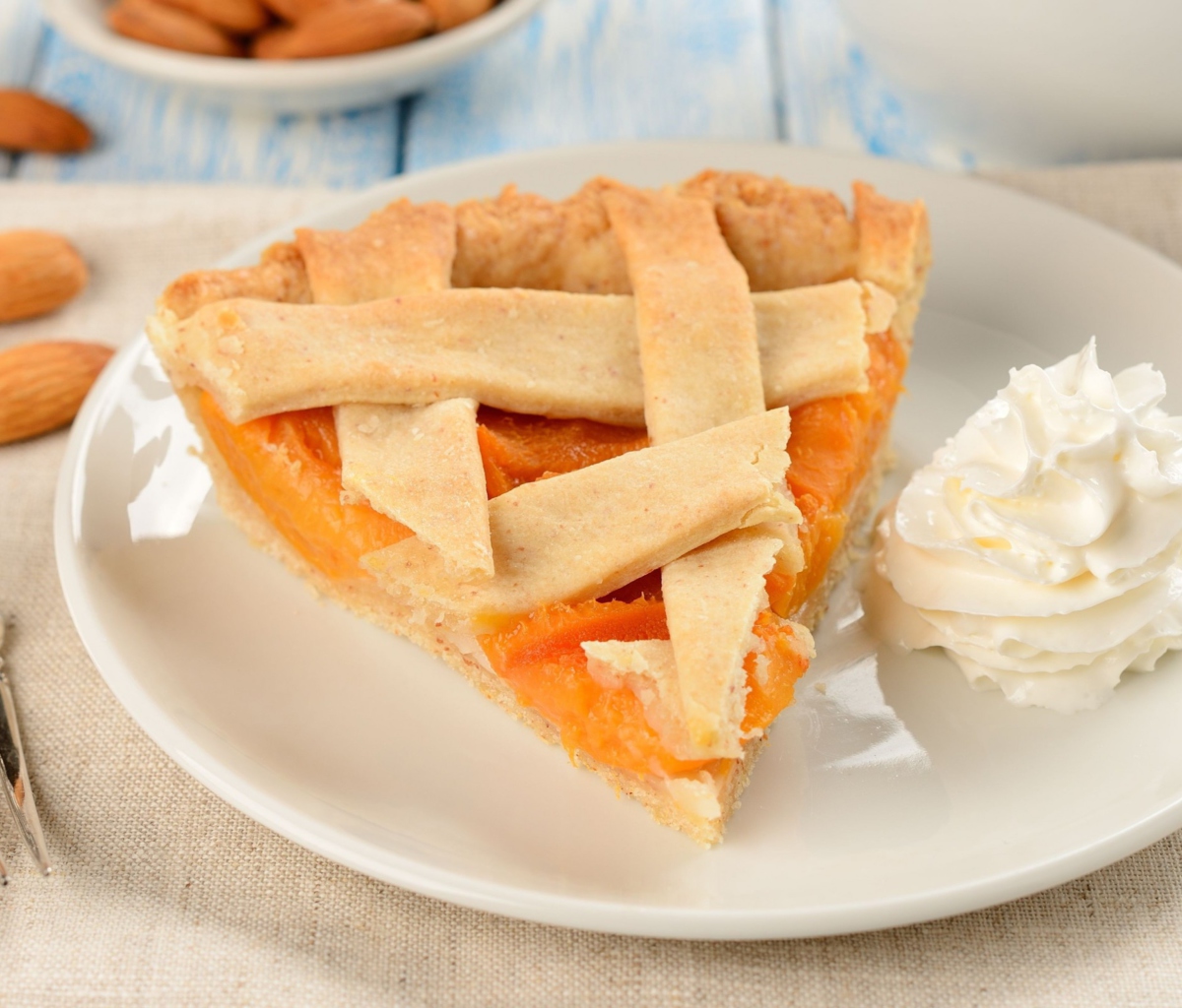 Apricot Pie With Whipped Cream wallpaper 1200x1024