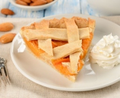Das Apricot Pie With Whipped Cream Wallpaper 176x144