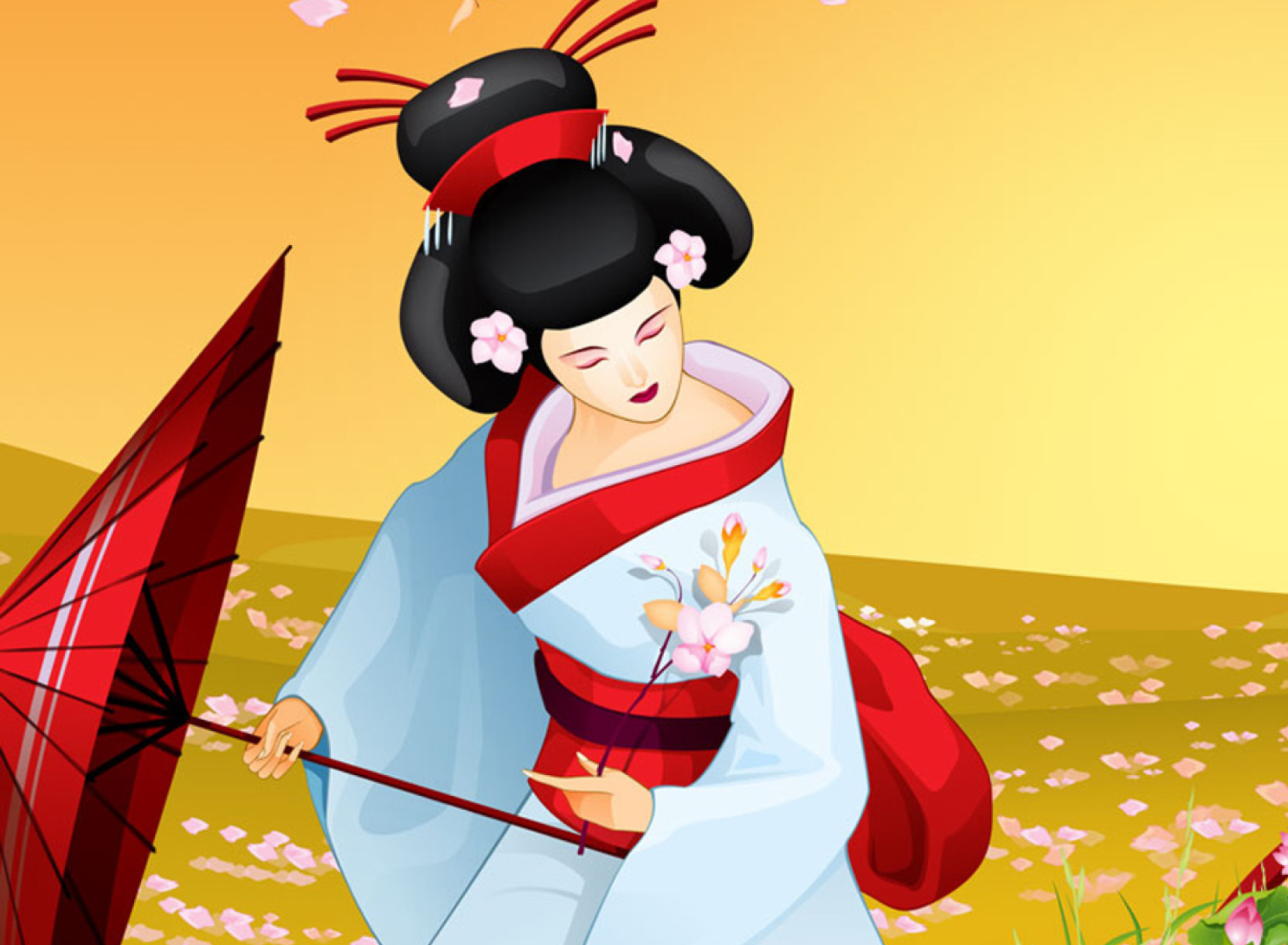Fondo de pantalla Geisha 1920x1408