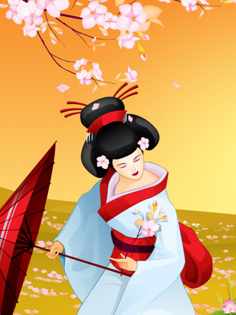 Geisha wallpaper 480x640