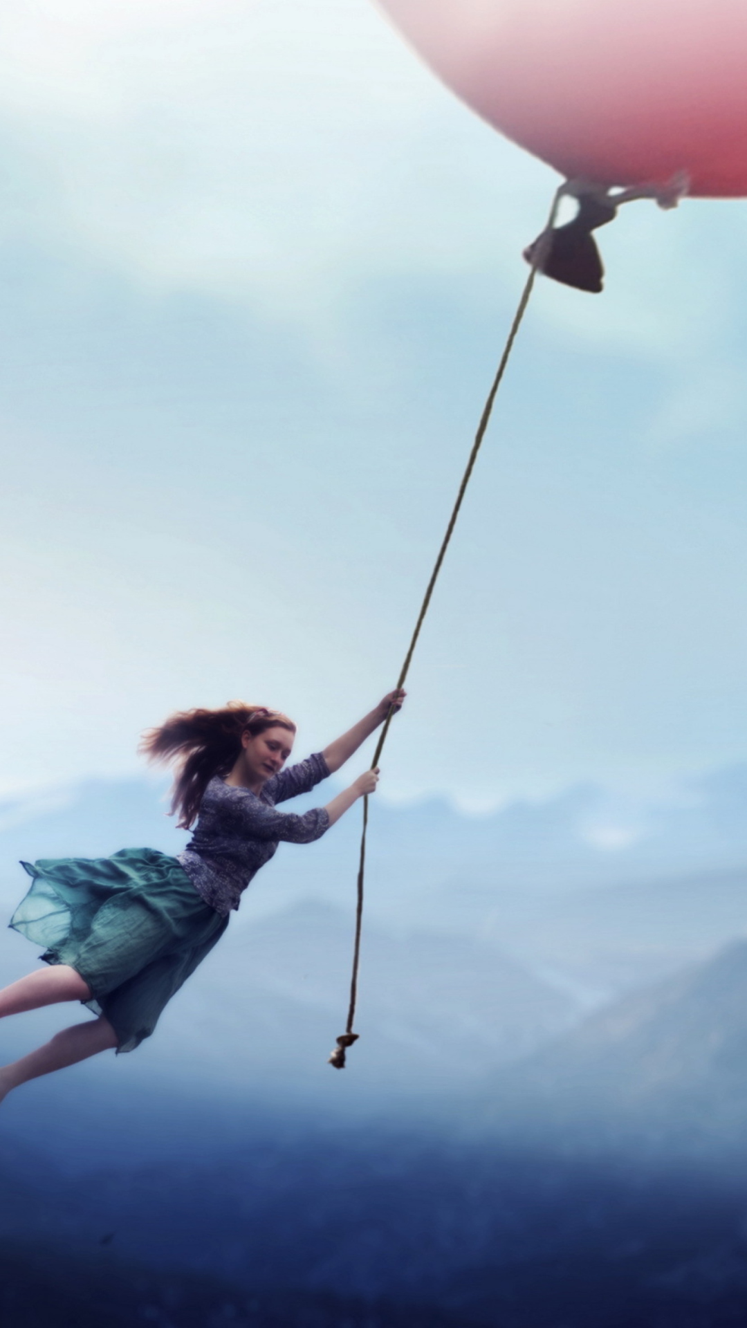 Screenshot №1 pro téma Girl Flying With Magic Balloon 1080x1920