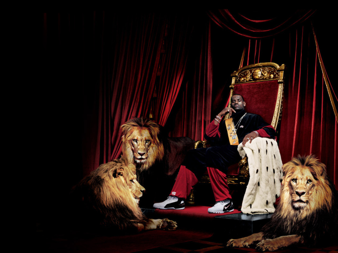 Lebron James With Lions wallpaper 1152x864