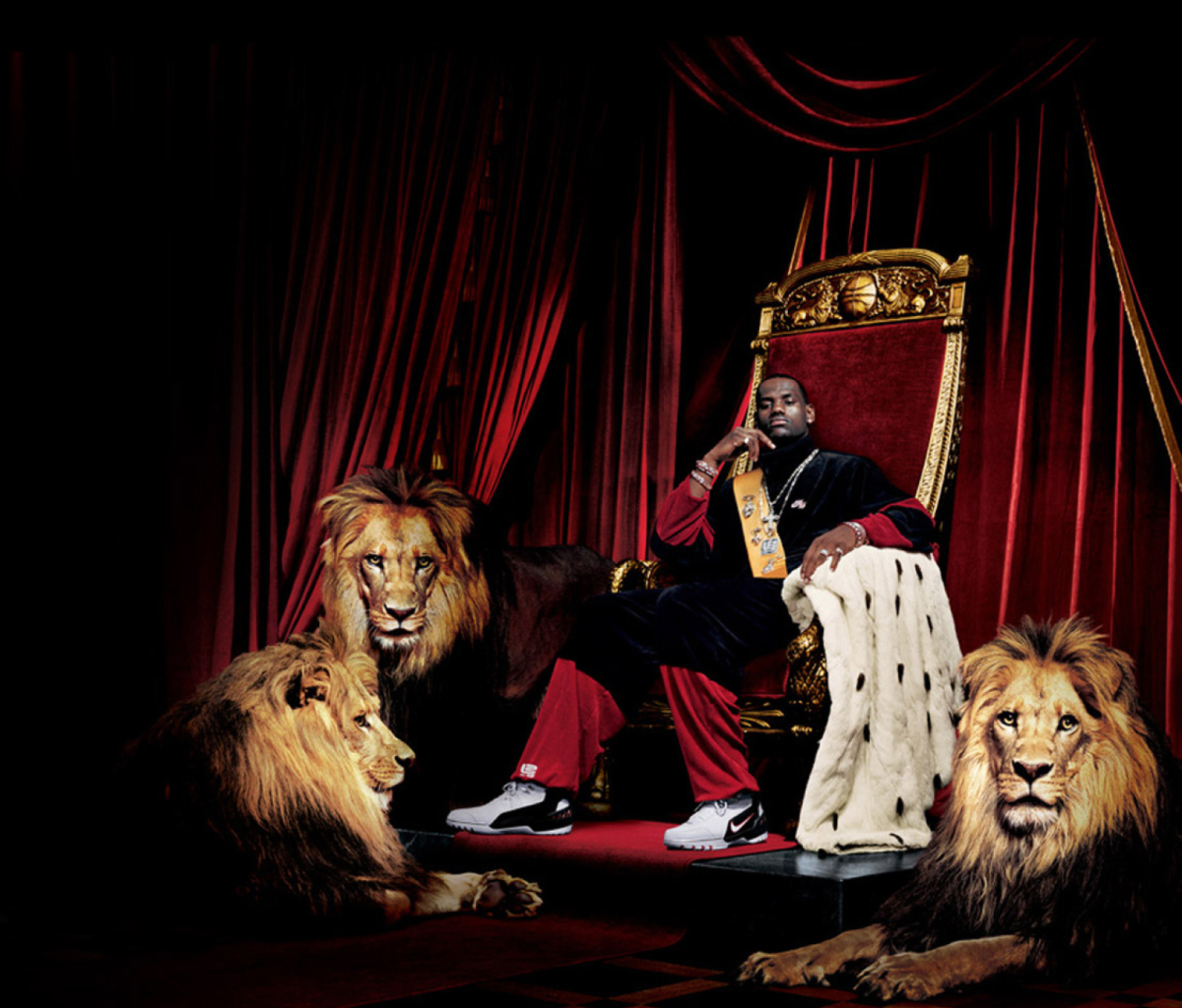 Lebron James With Lions wallpaper 1200x1024