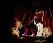 Das Lebron James With Lions Wallpaper 176x144