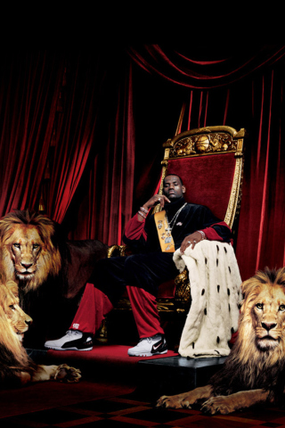 Lebron James With Lions wallpaper 320x480