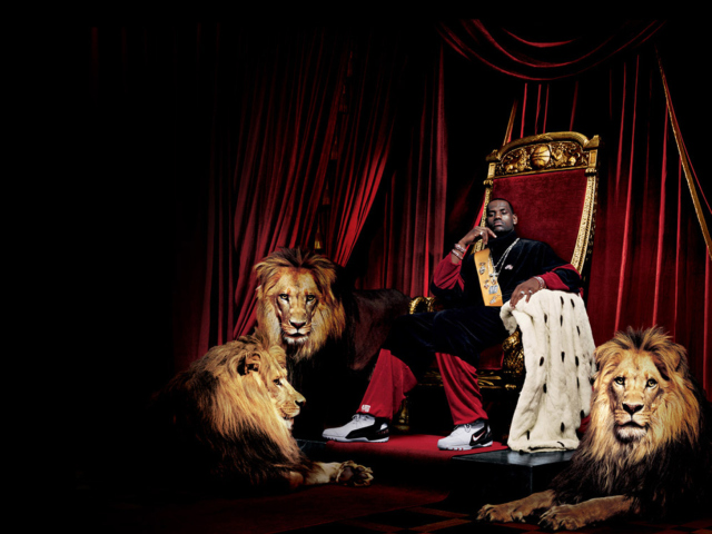 Lebron James With Lions wallpaper 640x480