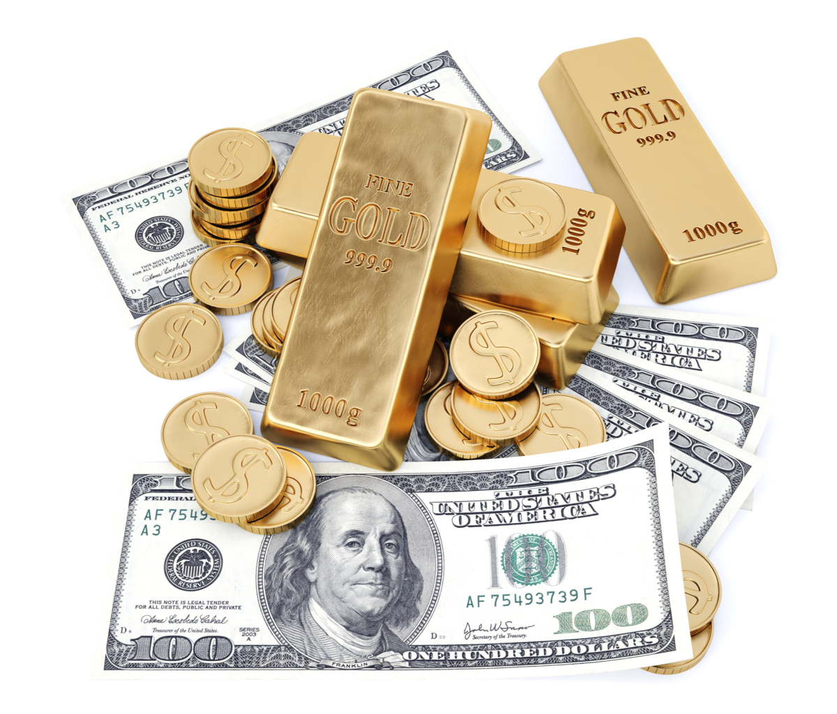 Обои Money And Gold 1200x1024