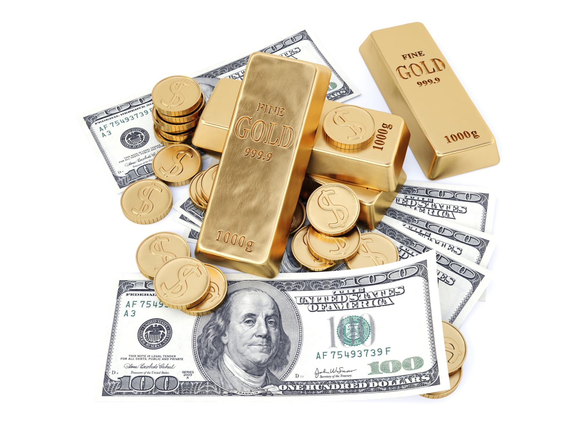 Das Money And Gold Wallpaper 1920x1408