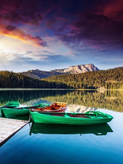 Обои Mountain Lake HDR 240x320