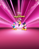 Disney Characters Pink Wallpaper screenshot #1 128x160