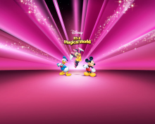 Disney Characters Pink Wallpaper screenshot #1 220x176