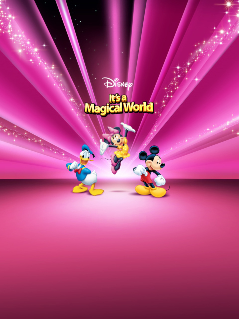 Disney Characters Pink Wallpaper screenshot #1 480x640