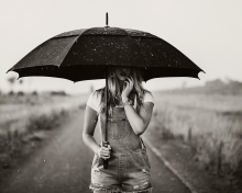 Das Girl Under Umbrella Wallpaper 220x176