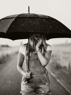 Girl Under Umbrella screenshot #1 240x320