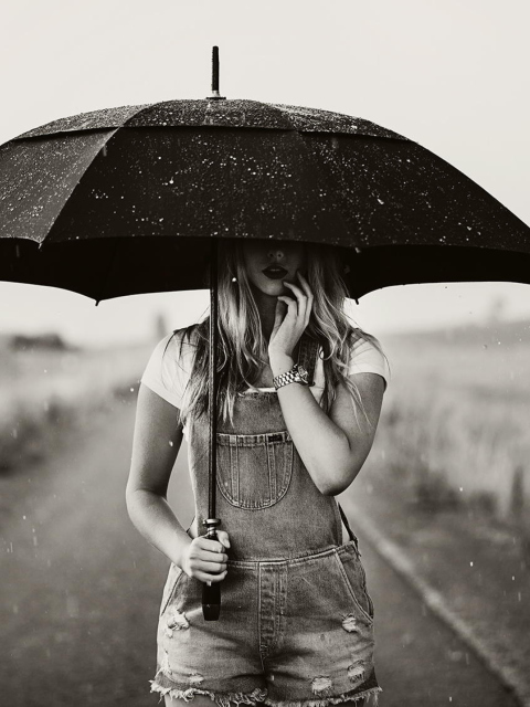 Girl Under Umbrella screenshot #1 480x640