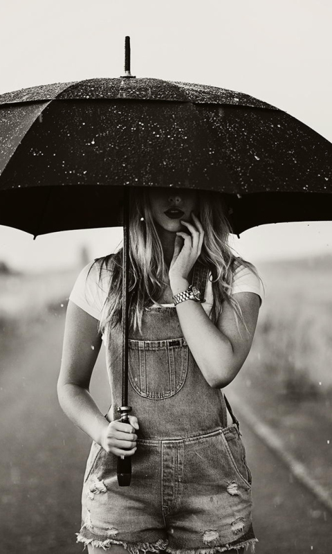 Girl Under Umbrella screenshot #1 480x800