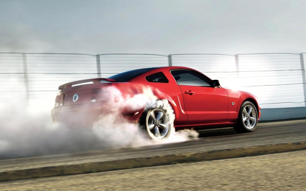 Red Mustang GT Best USA Sporcar wallpaper 1280x800