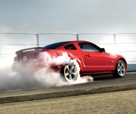 Das Red Mustang GT Best USA Sporcar Wallpaper 480x400