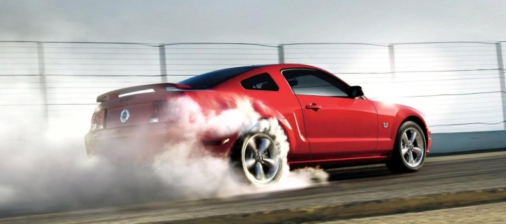 Sfondi Red Mustang GT Best USA Sporcar 720x320