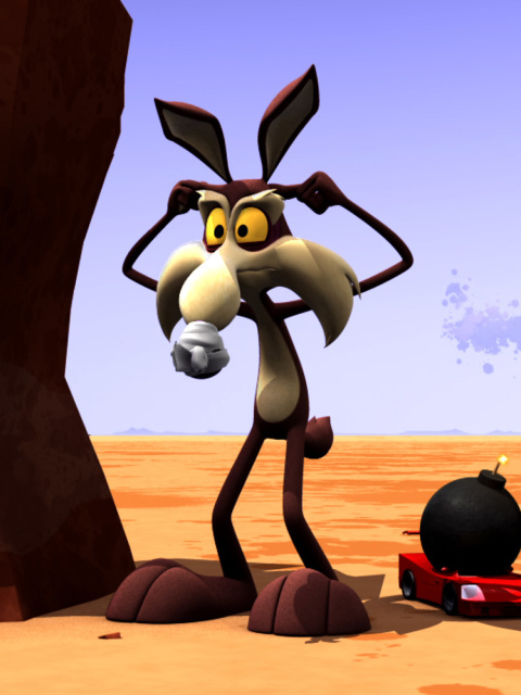 Das Wile E Coyote and Road Runner Wallpaper 480x640