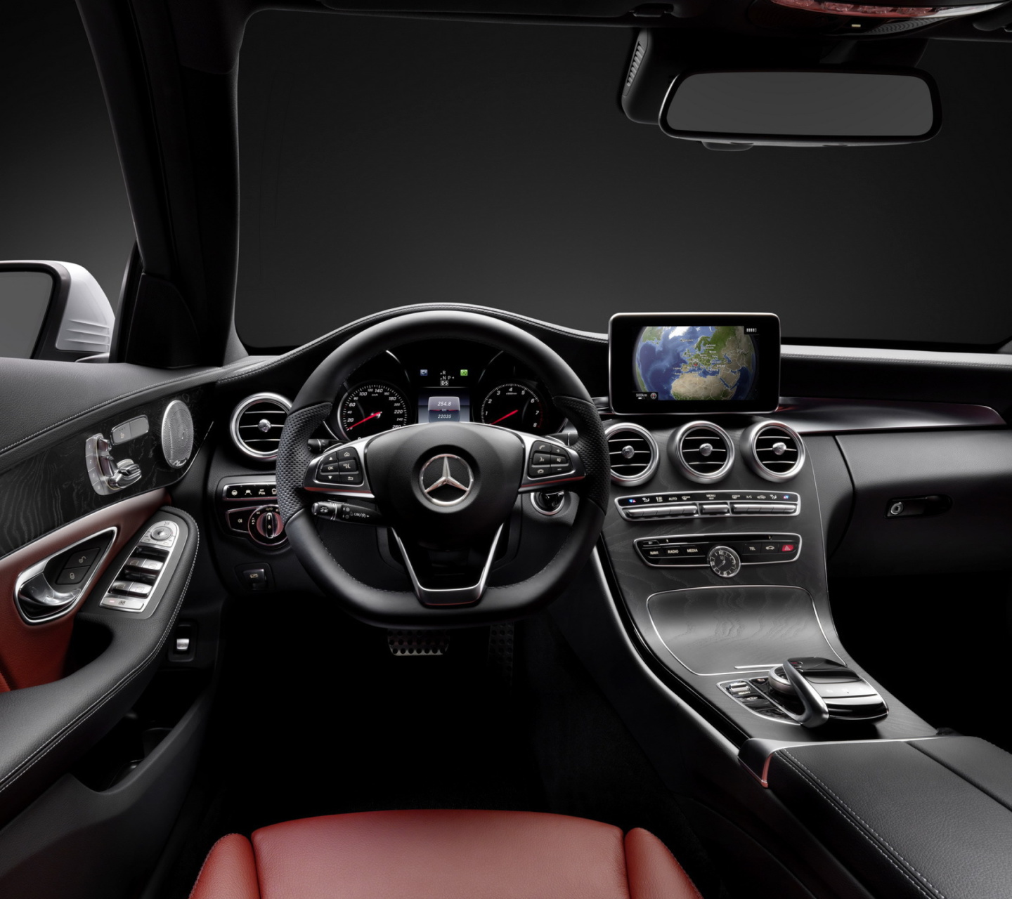 Обои Mercedes Benz C250 AMG W205 2014 Luxury Interior 1440x1280