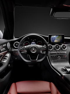 Mercedes Benz C250 AMG W205 2014 Luxury Interior wallpaper 240x320