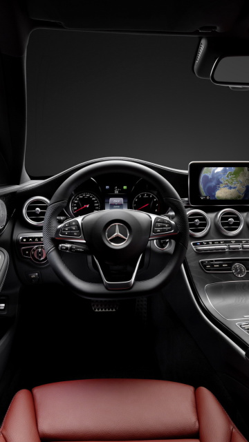 Sfondi Mercedes Benz C250 AMG W205 2014 Luxury Interior 360x640