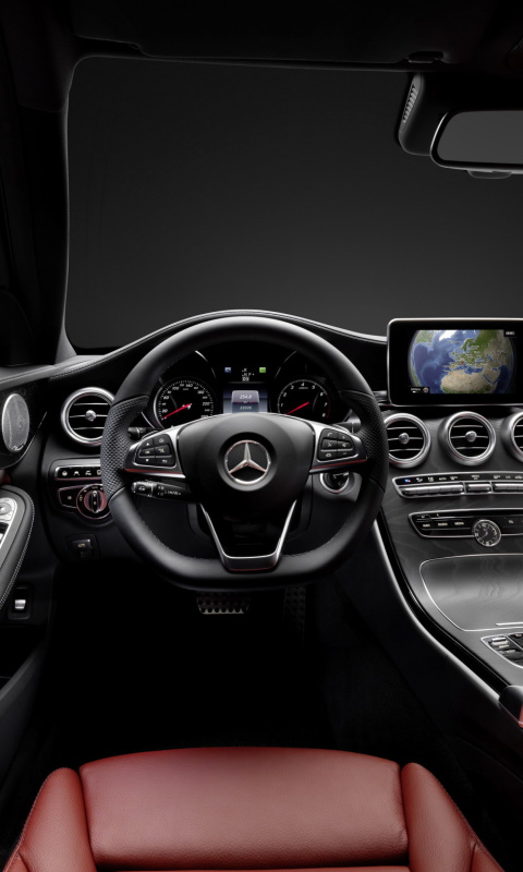 Обои Mercedes Benz C250 AMG W205 2014 Luxury Interior 480x800