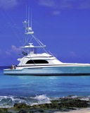 Luxury Yacht in the Mediterranean Sea wallpaper 128x160
