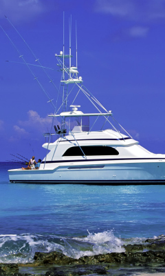 Fondo de pantalla Luxury Yacht in the Mediterranean Sea 240x400