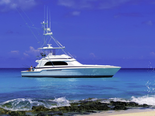 Fondo de pantalla Luxury Yacht in the Mediterranean Sea 320x240