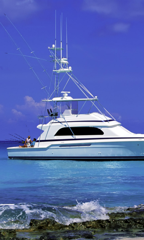 Screenshot №1 pro téma Luxury Yacht in the Mediterranean Sea 480x800