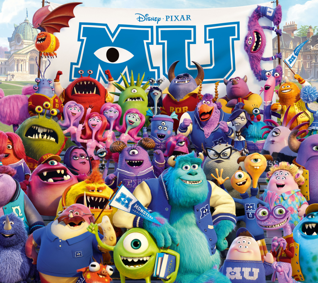 Monsters University Pixar wallpaper 1080x960