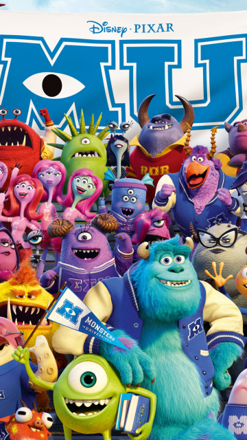 Обои Monsters University Pixar 360x640