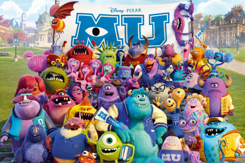 Fondo de pantalla Monsters University Pixar 480x320